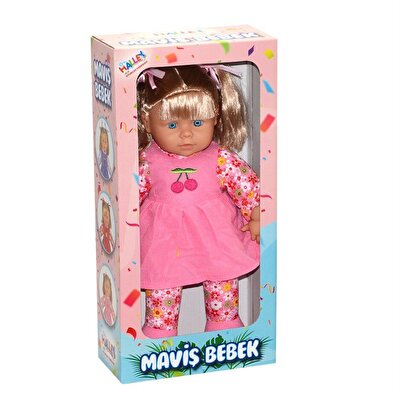 Maviş Bebek Pembe Çiçekli Elbiseli 42 Cm