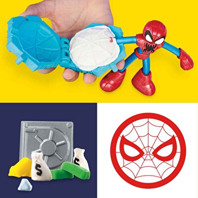 Play Doh Marvel Spider Man Fırlatma ve Dilimle Savaşı Oyun Hamuru Seti F9827
