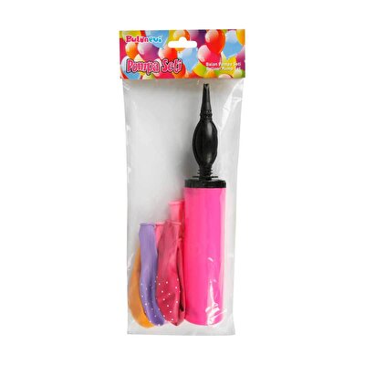 Parti Balon Pompa Seti Pembe