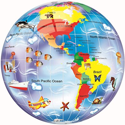 Renkli Baskılı Plastik Top 23 cm.