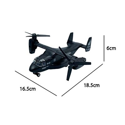 Sesli ve Işıklı Osprey Askeri Ulaşım Uçağı Siyah