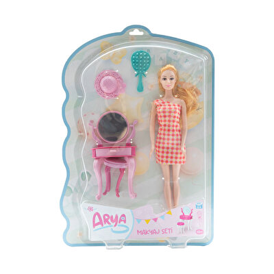 Arya Makyaj Masası Seti Kare Desen Elbiseli