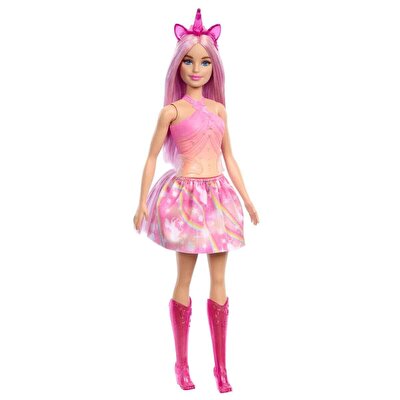 Barbie Unicorn Temalı Pembe Saçlı Bebek HRR13