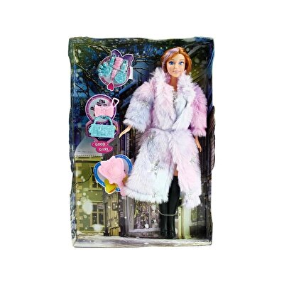 Aksesuarlı Kürklü Mor Bebek Seti