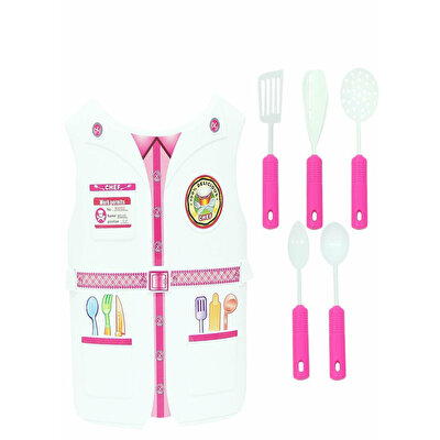 Kartela Kostümlü Kız Çocuk Aşçı Set