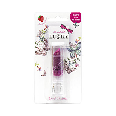Lukky Çi̇lek Aromalı Simli Lipstick Mor