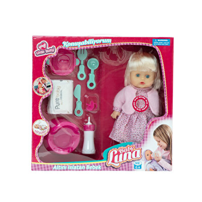 Baby Luna Altını Islatan Yemek Setli̇ Bebek Pembe Hırkalı