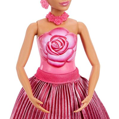 Barbie Petal Pop Gül Elbiseli Bebek JMF59