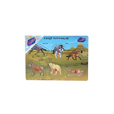 Playwood Ahşap Tutmalı Vahşi Hayvanlar Puzzle