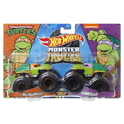 Hot Wheels Monster Trucks Güçlü İkili 1:64 Arabalar Michelangelo vs Donatello HNX31