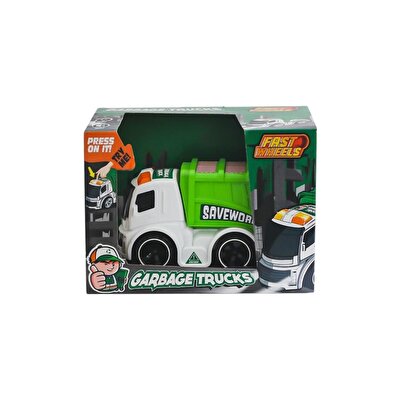 Fast Wheels Sesli ve Işıklı İnşaat Araçları Çöp Kamyon