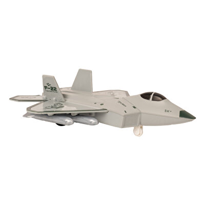 Metal Çek Bırak Savaş Uçağı F-22 Açık Gri