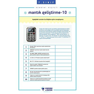 7.Sınıf - Bilişsel Beceriler Geliştirme Aktiviteleri Seti (A-B-C seri)