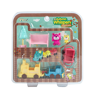 Sevimli Kedi Treni Mavi Ağaçlı HY-078A