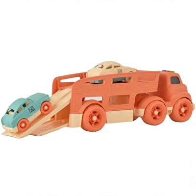 Let's Be Child Işıklı ve Sesli Taşıyıcı Tır 3 Parça Turuncu