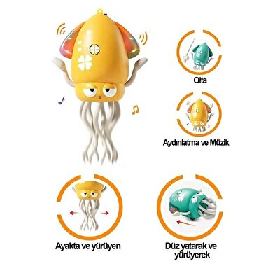 Dansçı Kali Müzikli Işıklı Hareketli Ahtapot Sarı