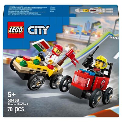LEGO City Pizza Arabası İtfaiye Kamyonuna Karşı Yarış Arabası Paketi 60458