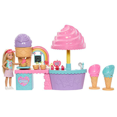 Barbie Club Chelsea Dondurma Dükkanı Oyun Seti ve Chelsea Bebek JMJ42