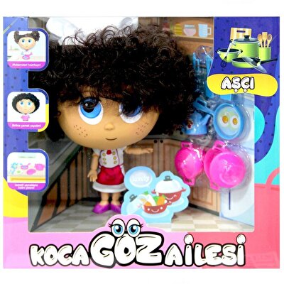Koca Göz Ailesi Aşçı Bebek Siyah Saçlı