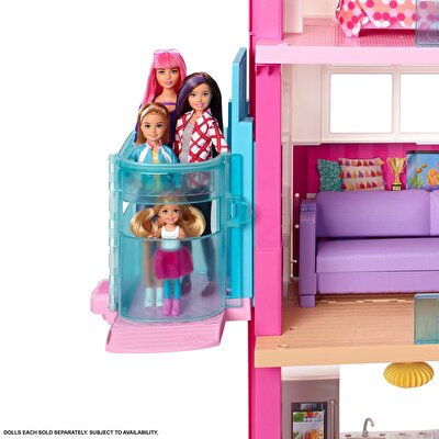 Barbie'nin Üç Katlı Rüya Evi ve Aksesuarları Oyun Seti GNH53