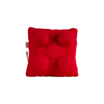 4'lü Blok Yastık Peluş Kırmızı