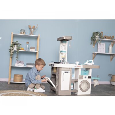 Smoby Tefal 2in1 Sesli Çamaşır Makineli Mutfak Seti