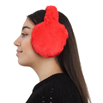 Peluş Kulaklık Kırmızı