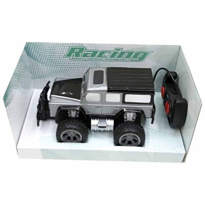 Işıklı Uzaktan Kumandalı Şarjlı Gri Jeep 23 Cm
