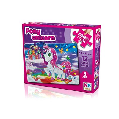 Ks Puzzle Pony Unicorn Jumbo Boy Puzzle 12 Parça