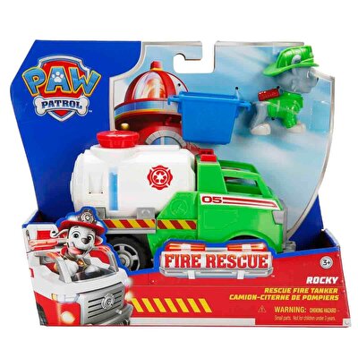 Paw Patrol Fire Rescue Figür ve Kurtarma Aracı Rocky