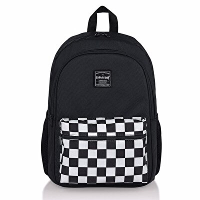 Bubbles Siyah Dama Okul Çantası