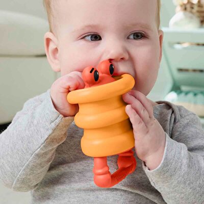 Fisher Price Deniz Dostları 2'si 1 Arada Silikon Çıngırak Crab JHB55