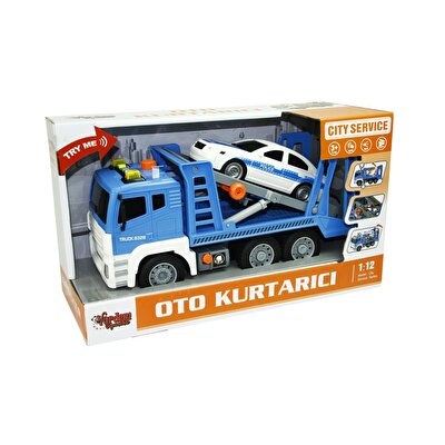 1:12 Ölçekli Sesli Işıklı Mavi Oto Kurtarma Kamyonu