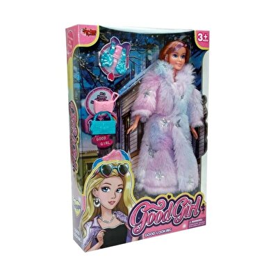 Aksesuarlı Kürklü Mor Bebek Seti