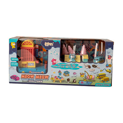 Sesli Işıklı Şehir Seti Pembe Kedili Park Seti