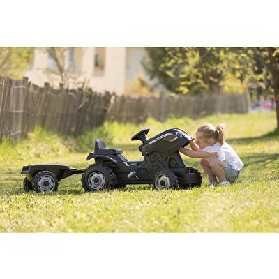Smoby Life Farmer XL Siyah Pedallı Römorklu Traktör