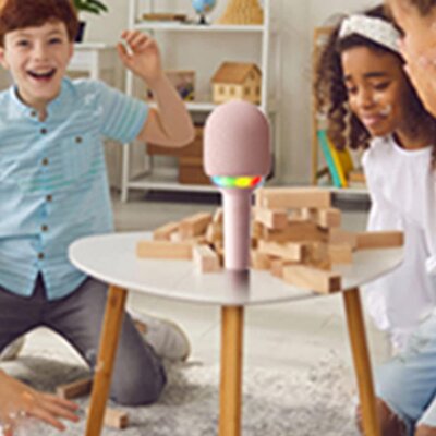 Doppler Rainbow Karaoke Pembe Mikrofon