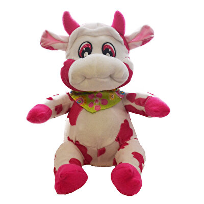 Renkli Peluş İnek 25 cm.