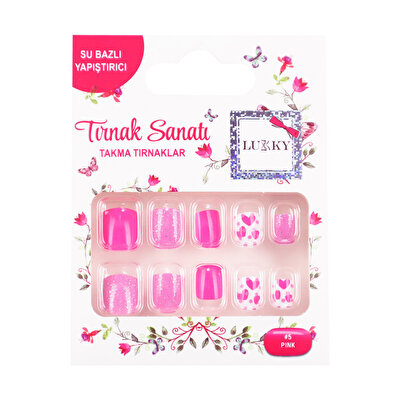 Lukky Kalp Baskılı Yapışkanlı Takma Tırnak Seti