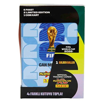 FIFA World Cup 2026 Adrenalyn XL Trading Card Metal Kutu Mavi