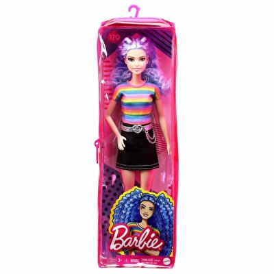 Barbie Fashionastas Büyüleyici Parti Bebekleri Siyah Etekli Mavi Saçlı GRB61