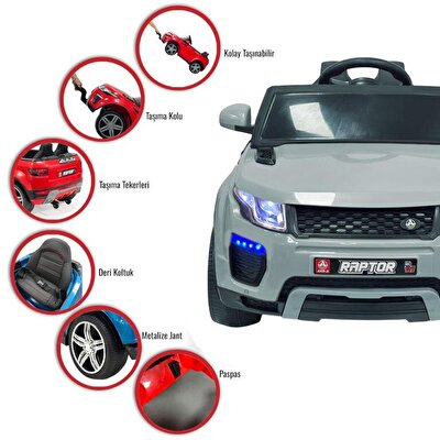 Akar Raptor GT Gri Uzaktan Kumandalı 4X2 12 Volt Akülü Araba