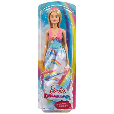 Barbie Dreamtopia Prenses Barbie Bebekler Gökkuşağı Etekli Sarışın FJC95