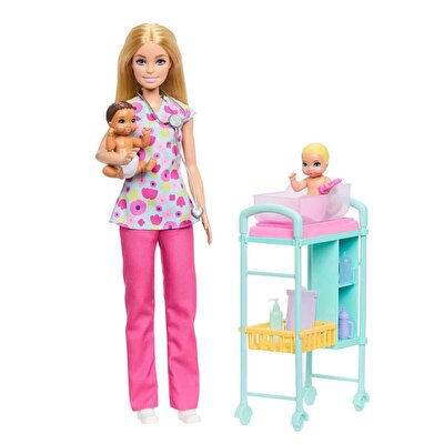 Barbie Kariyer Bebekleri Çocuk Doktoru Oyun Seti JMK12