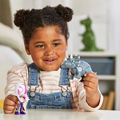 Spidey And His Amazing Friends Dino Webs Ghost-Spider ve Rhino Dino G0122