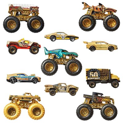 Hot Wheels Monster Trucks Bigfoot Trophy Şampiyonları Araba ve Kamyon Çoklu Arabalar