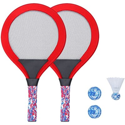 Hafif Portatif Taşınabilir Badminton Seti Kırmızı