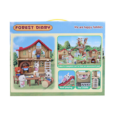 Kırmızı Çatılı Orman Evi ve Figürler