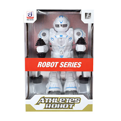 Sesli ve Işıklı Sporcu Mavi Robot