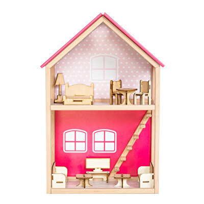 Ahşap Merdivenli Ev 1001 Pembe